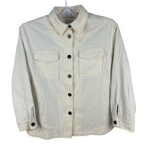 Scotch & Soda Womens Corduroy Button-Up Jackets Size XL Cream New